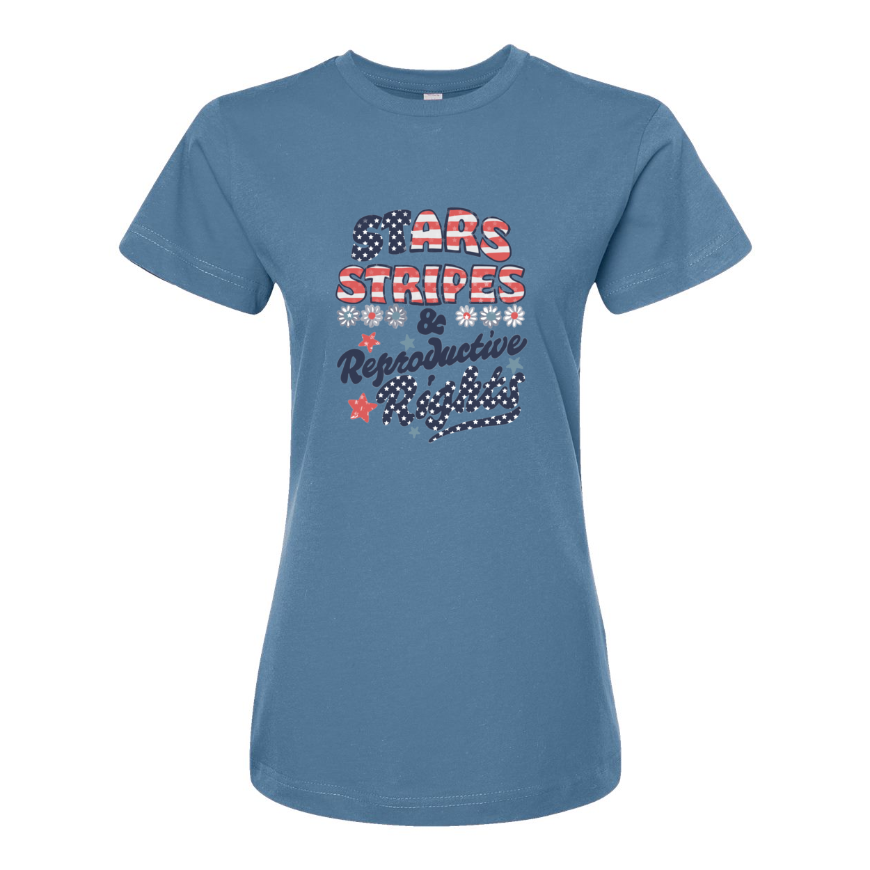 HandDrawn Stars Stripes & Reproductive Rights Jersey T-Shirt