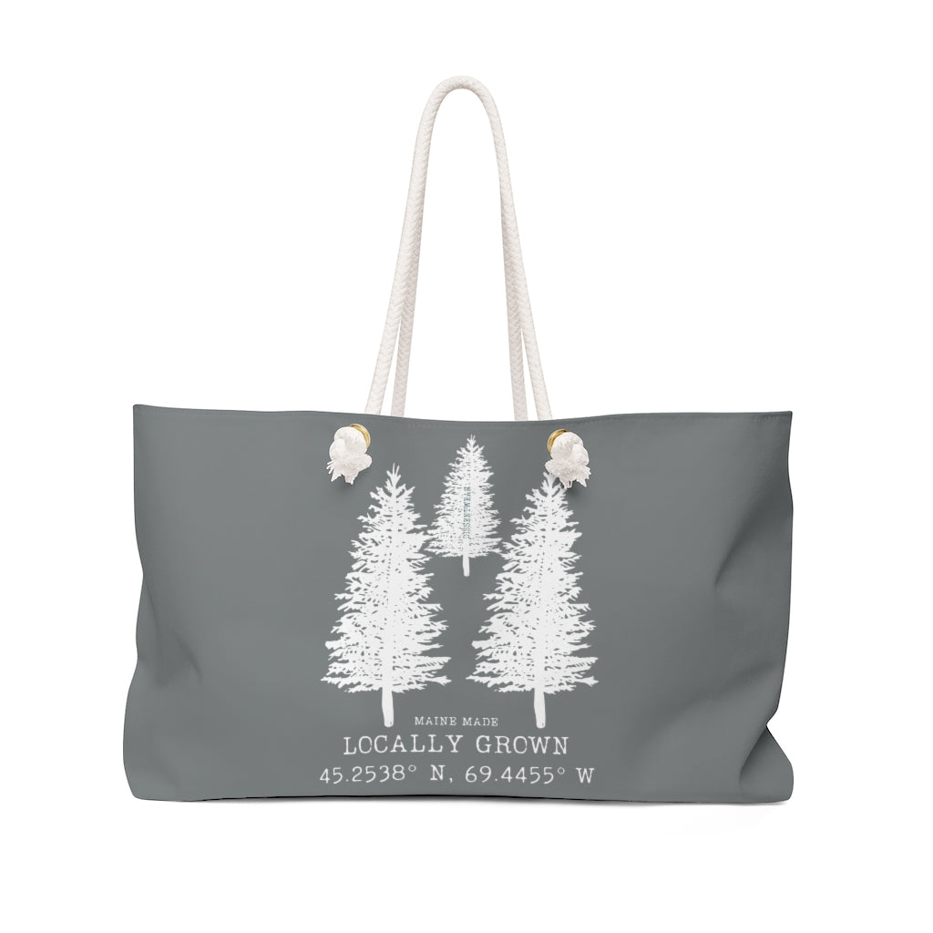 MAINE MADE LOCALLY GROWN WEEKENDER BAG IN GRAY