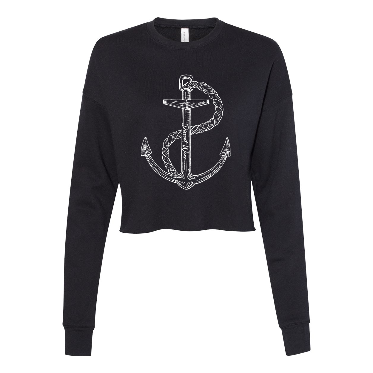 Nautical Anchor Cropped Crew Fleece