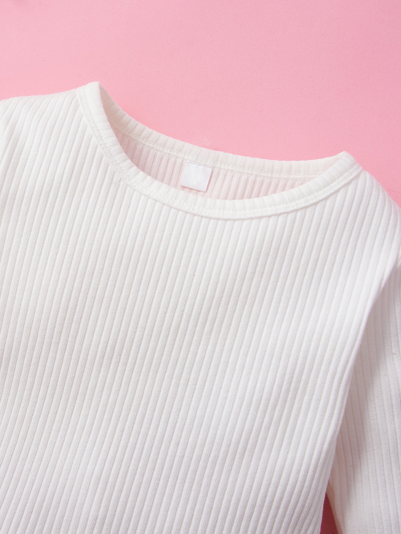 Girls Round Neck T-Shirt and Overalls Set