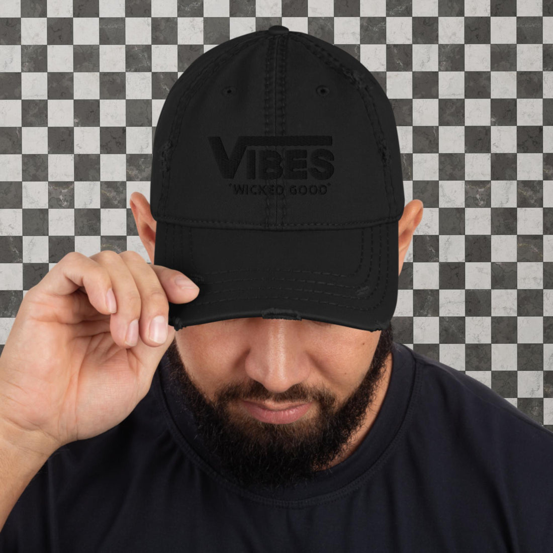 VIBES &quot;WICKED GOOD&quot; Vans style distressed hat multiple color options