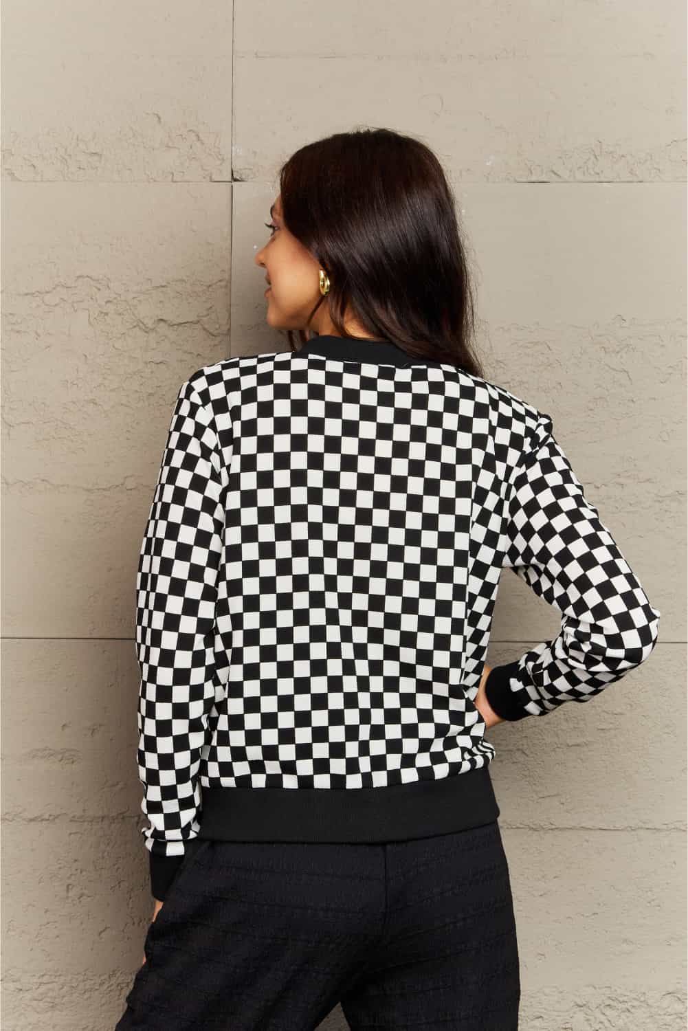 Round Neck Long Sleeve Jacket