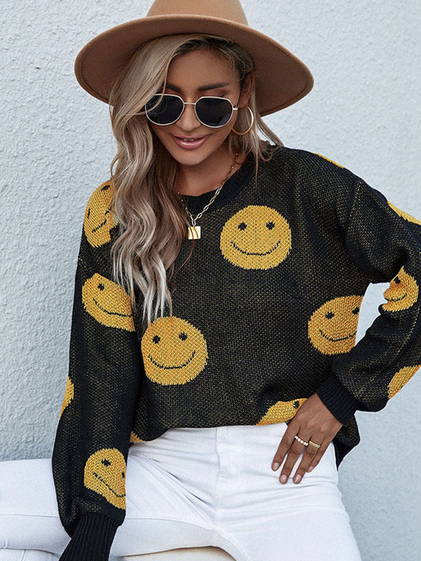 Ladies Trendy Smile Sweater
