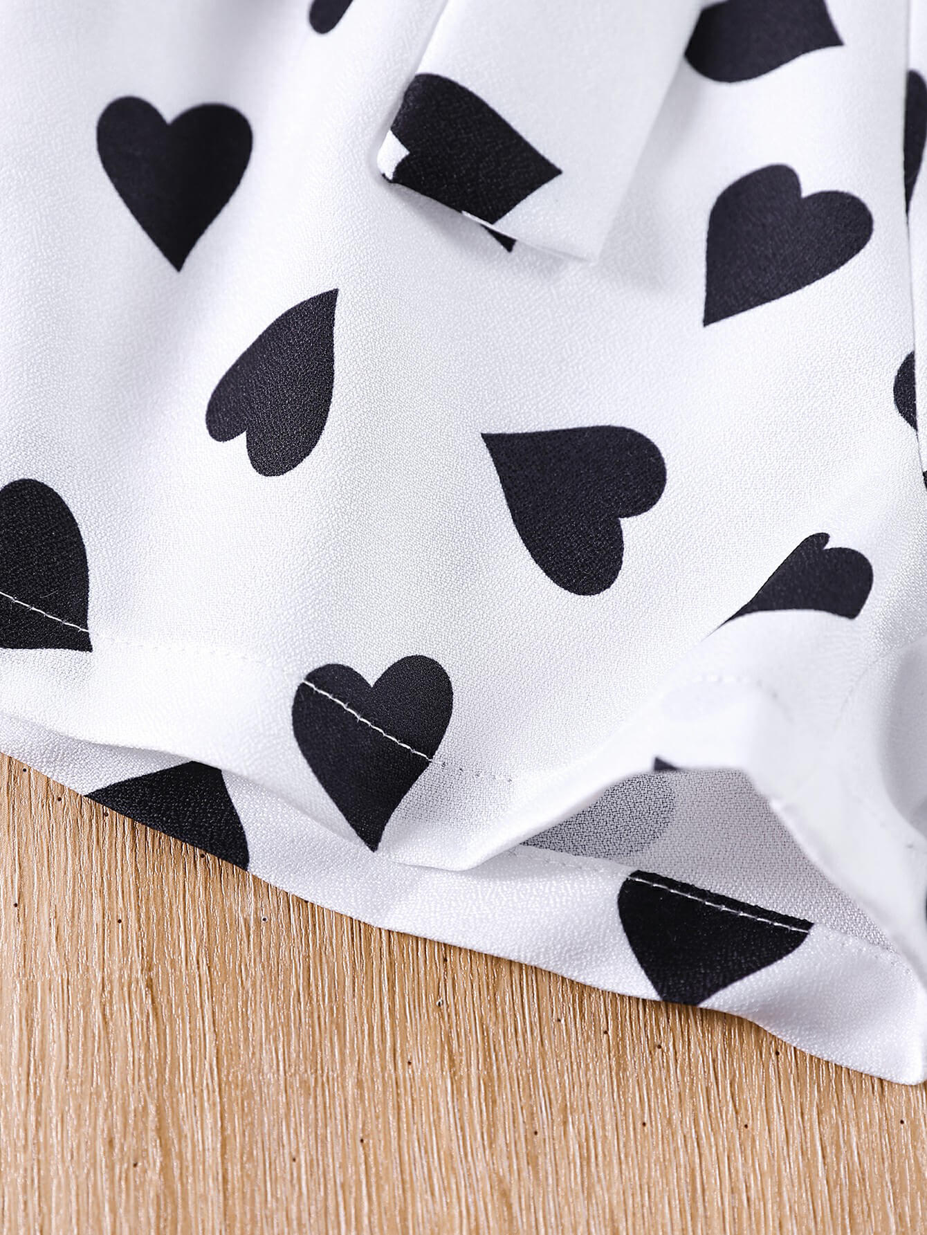 Girls Ribbed T-Shirt and Printed Shorts Set