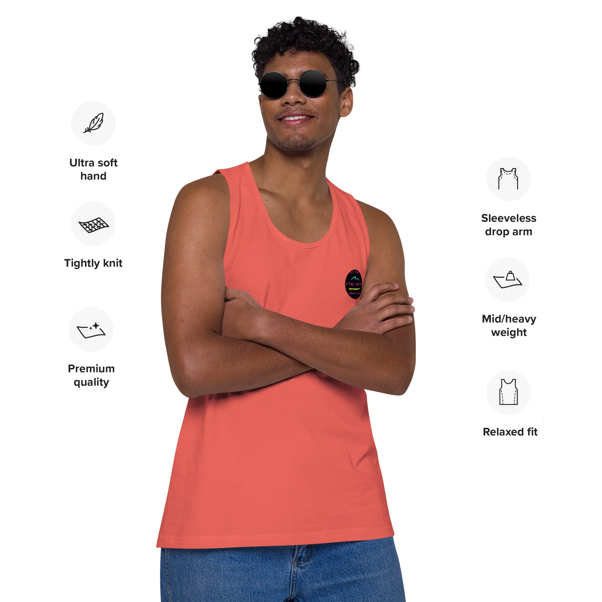STAY SALTY embroiled Men’s premium tank top