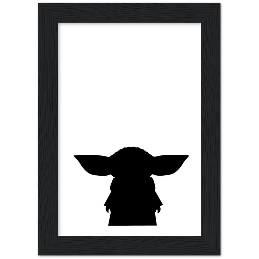 Baby Yoda Premium Matte Paper Wooden Framed Wall Print