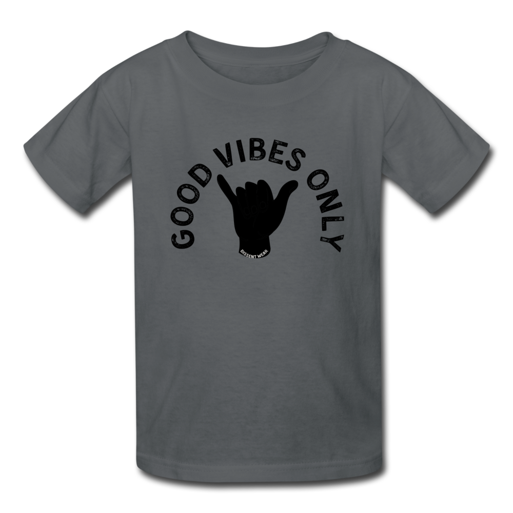 GOOD VIBES ONLY KIDS TEE - charcoal