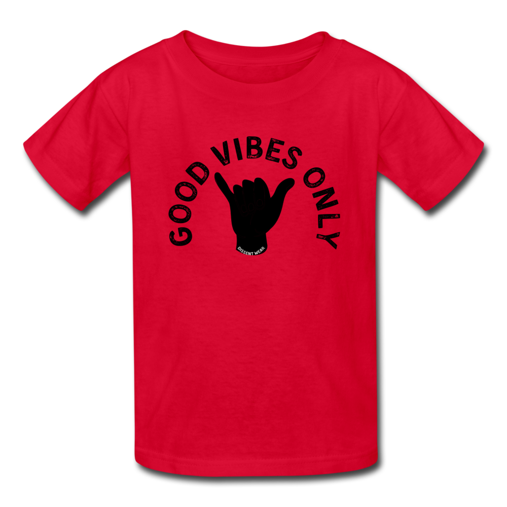 GOOD VIBES ONLY KIDS TEE - red