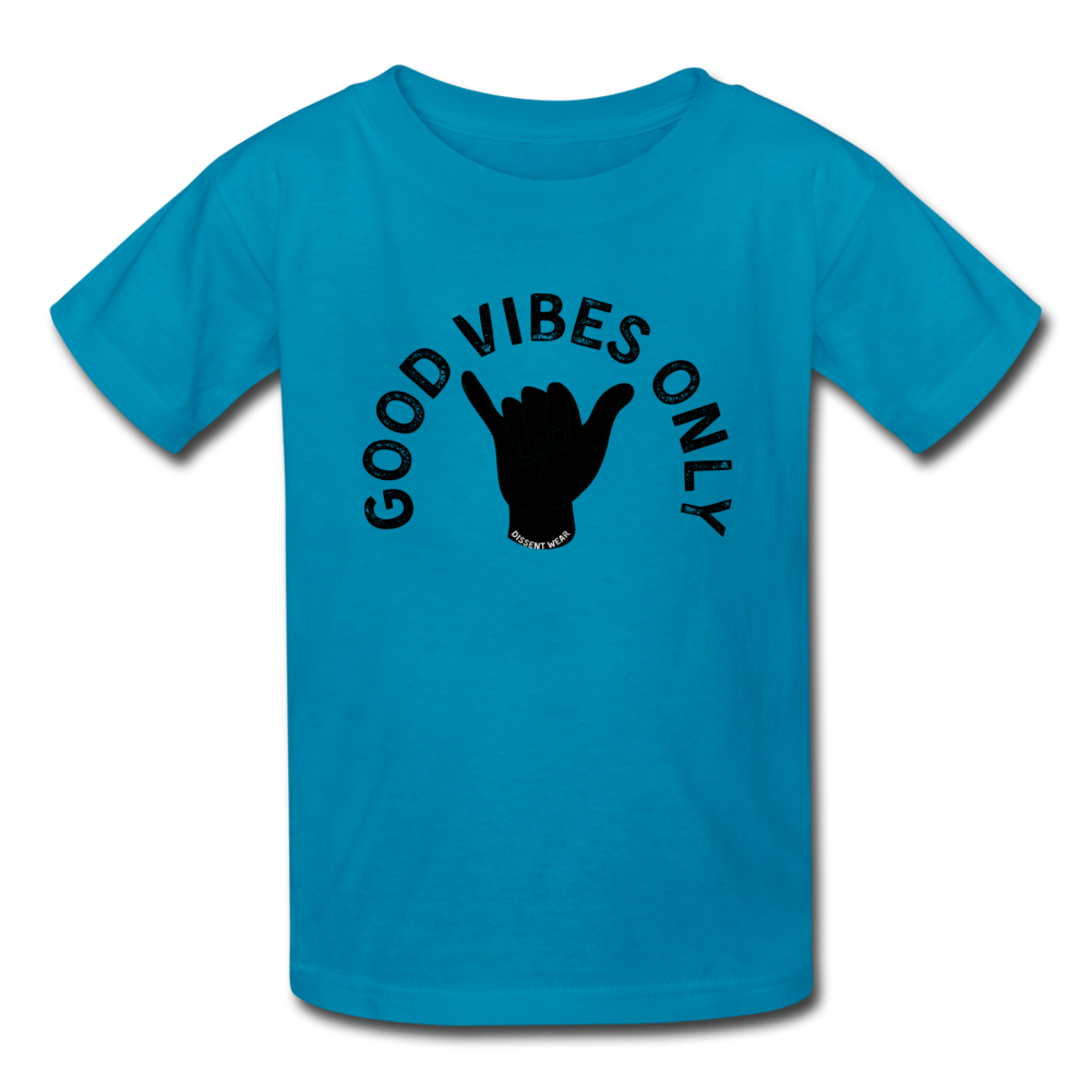 GOOD VIBES ONLY KIDS TEE - turquoise