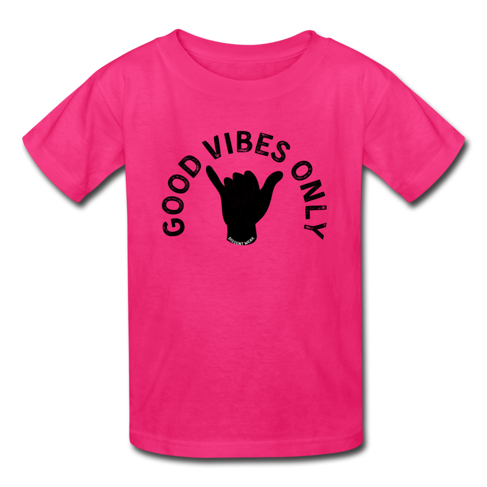 GOOD VIBES ONLY KIDS TEE - fuchsia
