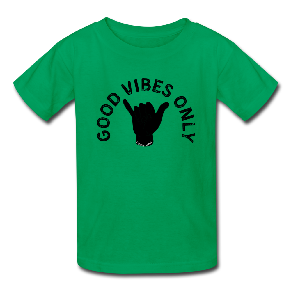 GOOD VIBES ONLY KIDS TEE - kelly green