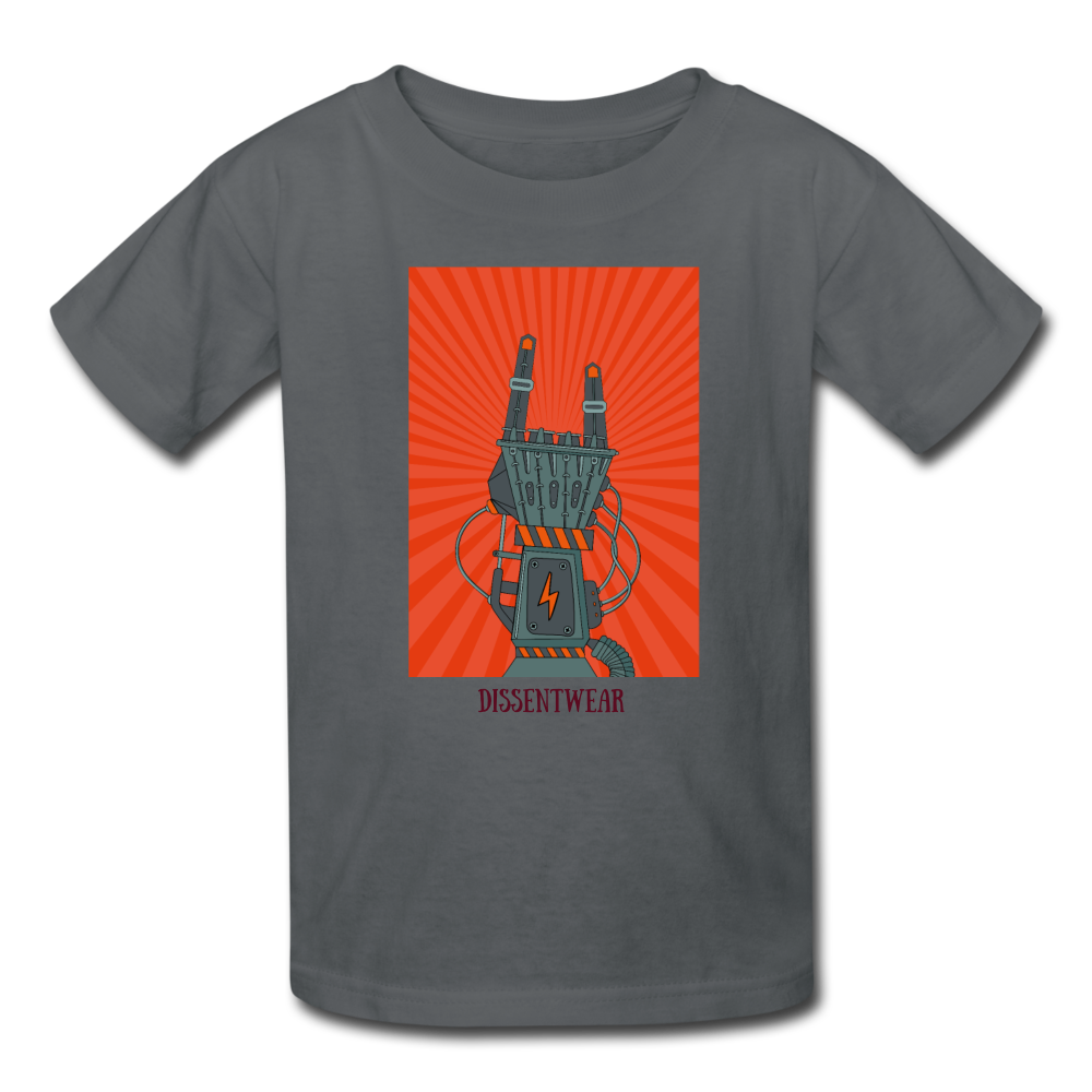 ROBOTIC ROCK HORNS YOUTH TEE - charcoal