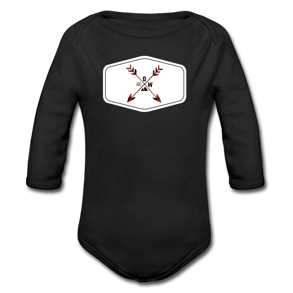 Organic Long Sleeve Baby Bodysuit - black