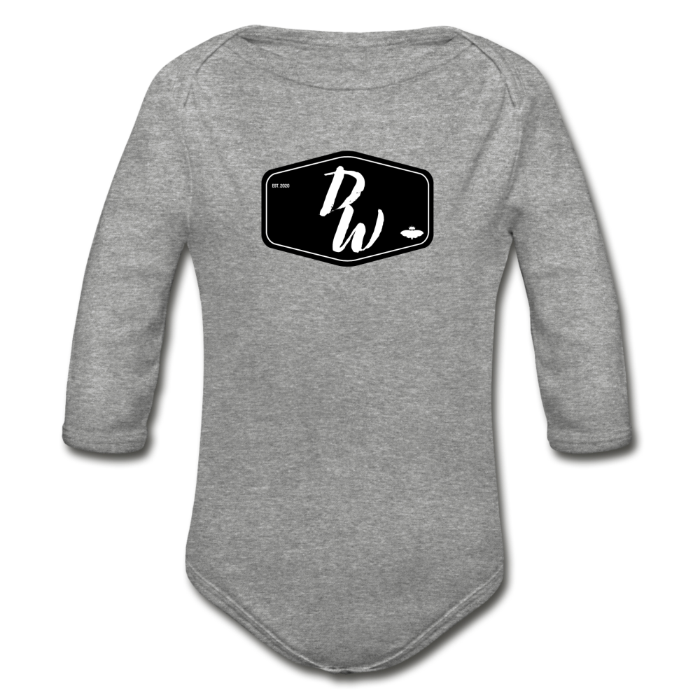 Organic Long Sleeve Baby Bodysuit - heather gray