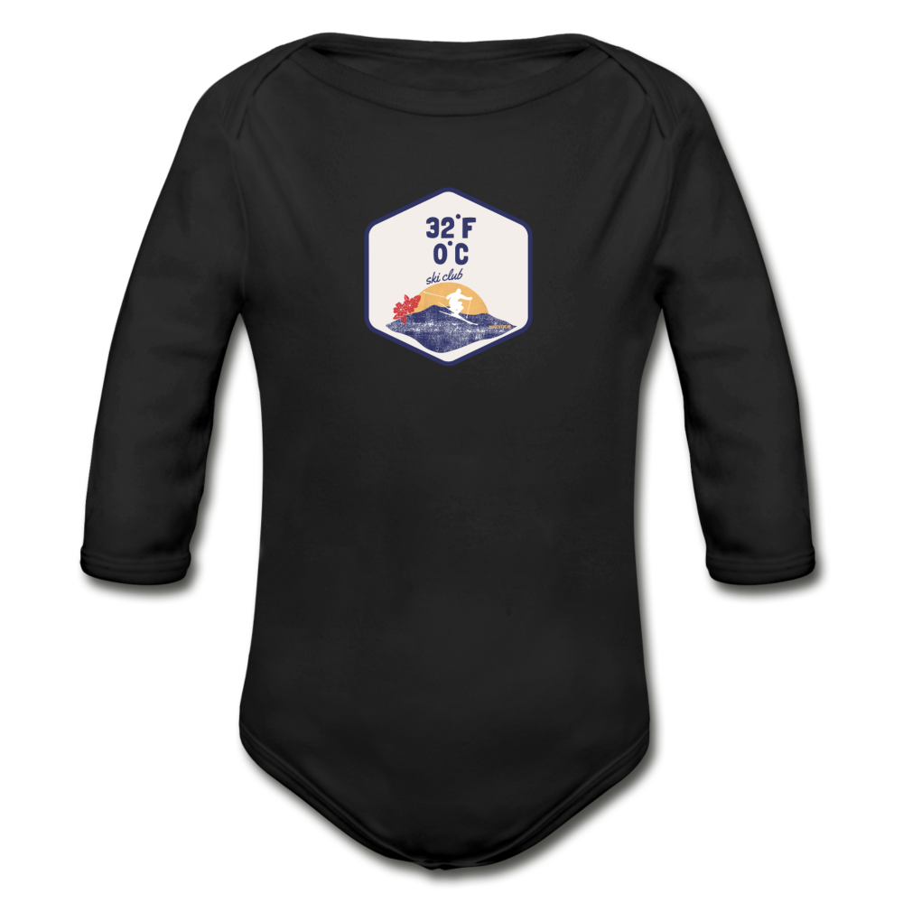 Organic Long Sleeve Baby Bodysuit - black