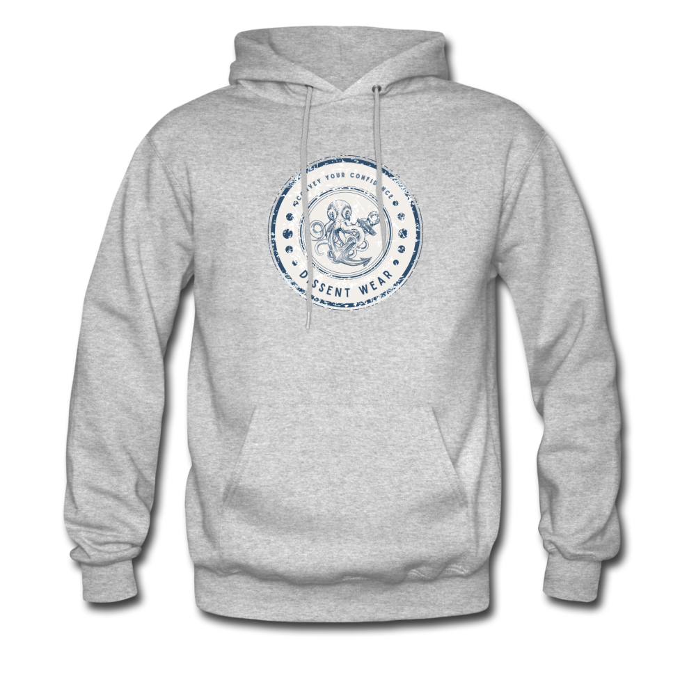 VINTAGE OCTOPUS AND ANCHOR LOGO HOODIE - heather gray