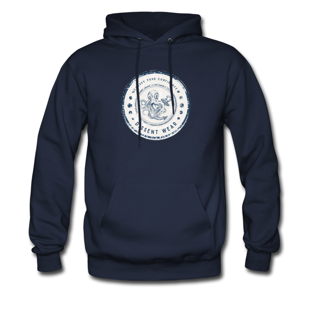 VINTAGE OCTOPUS AND ANCHOR LOGO HOODIE - navy