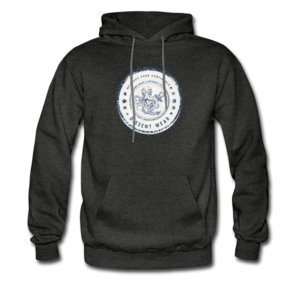 VINTAGE OCTOPUS AND ANCHOR LOGO HOODIE - charcoal gray