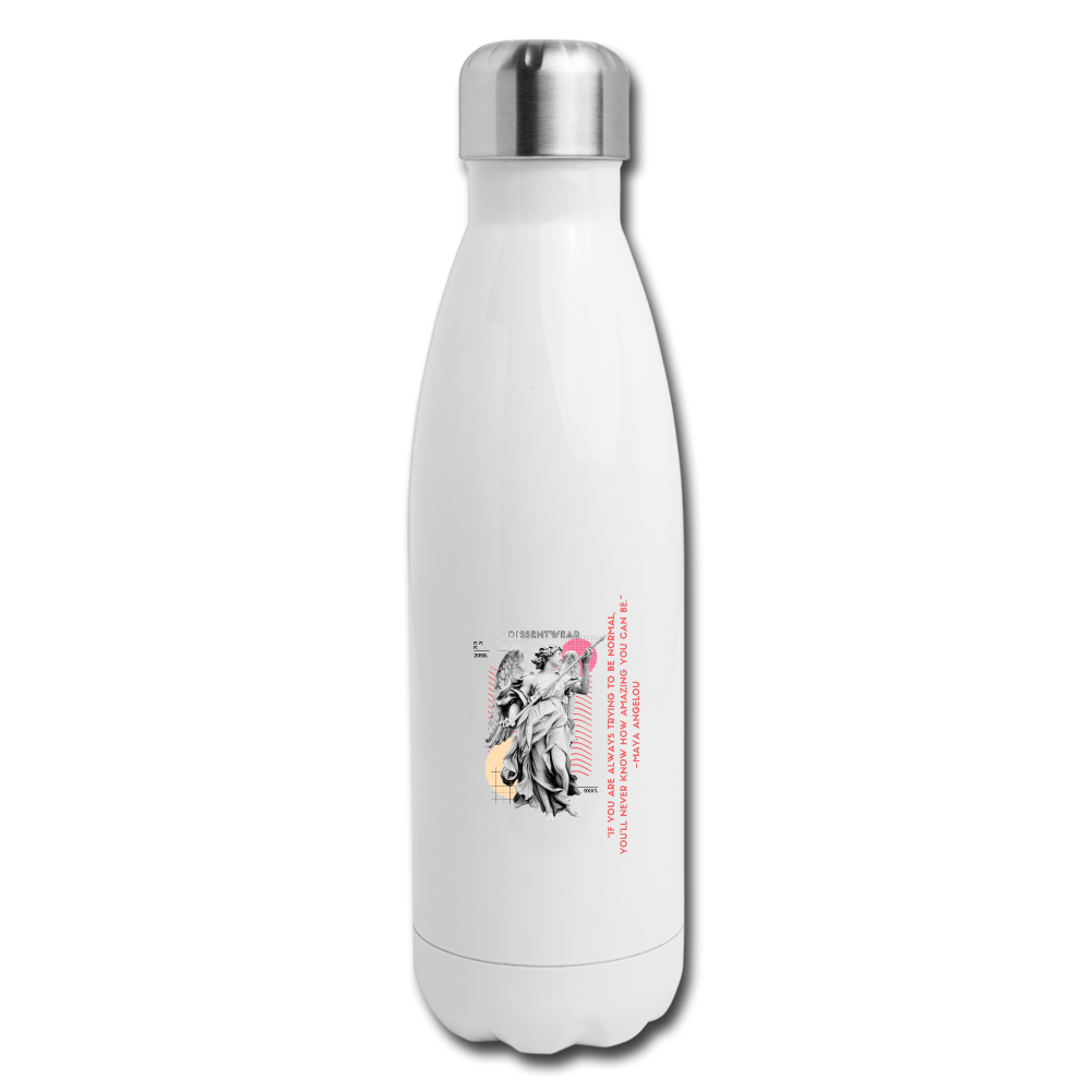 Maya Angelou- BE AMAZING- Insulated Stainless Steel Water Bottle - white