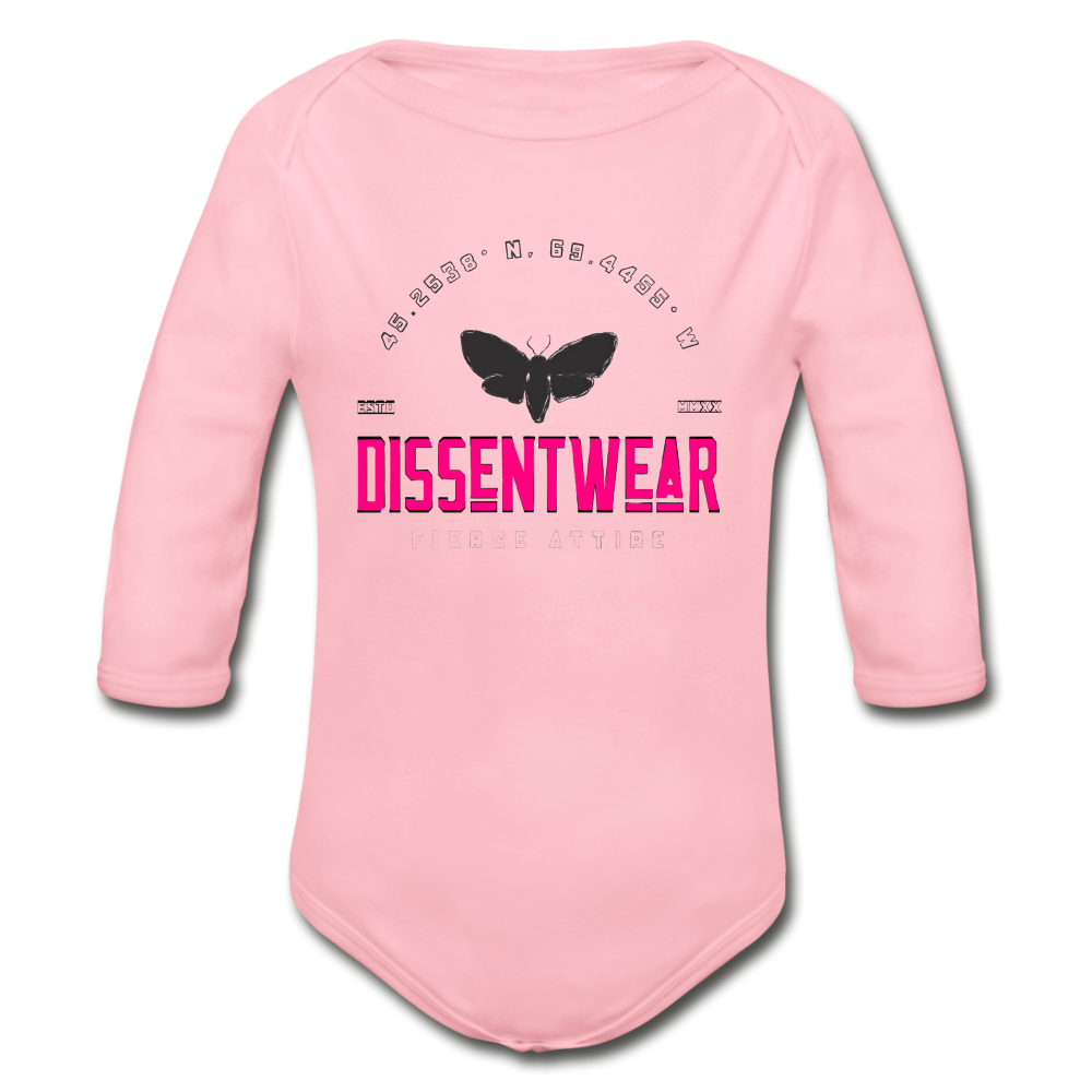 Organic Long Sleeve Baby Bodysuit - light pink