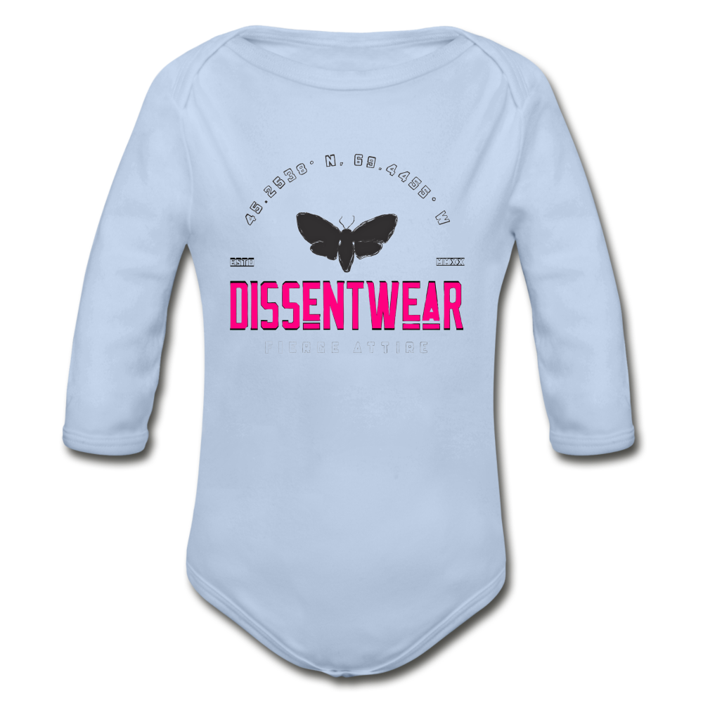 Organic Long Sleeve Baby Bodysuit - sky