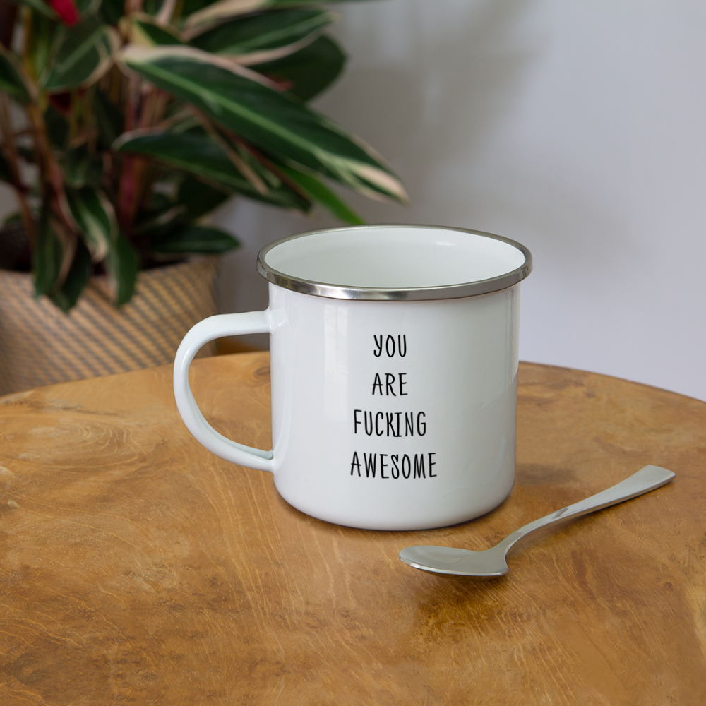 YOU ARE FU***** AWESOME Camper Mug - white
