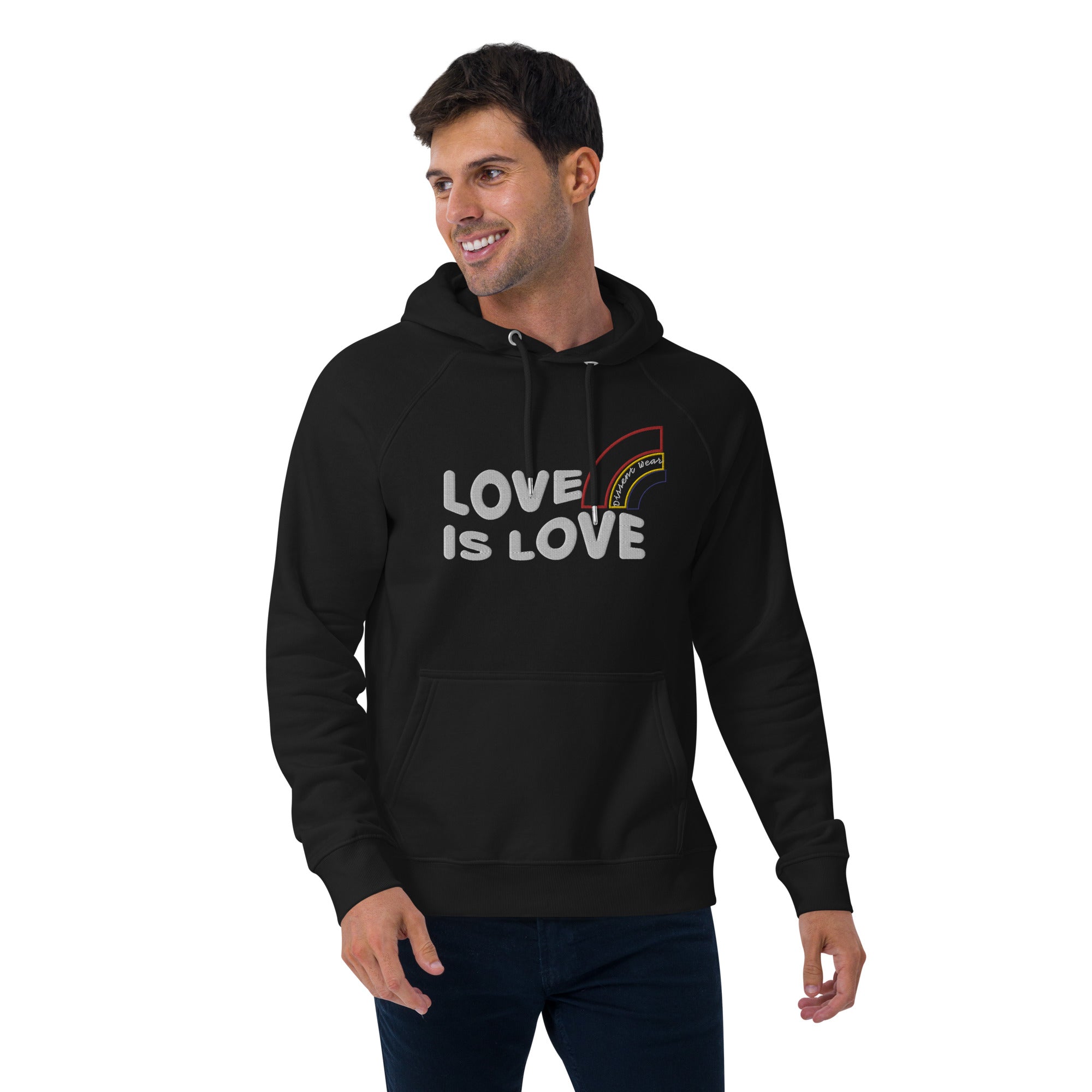 Embroidered LOVE IS LOVE - SHOW YOUR PRIDE HOODIE- multiple colors