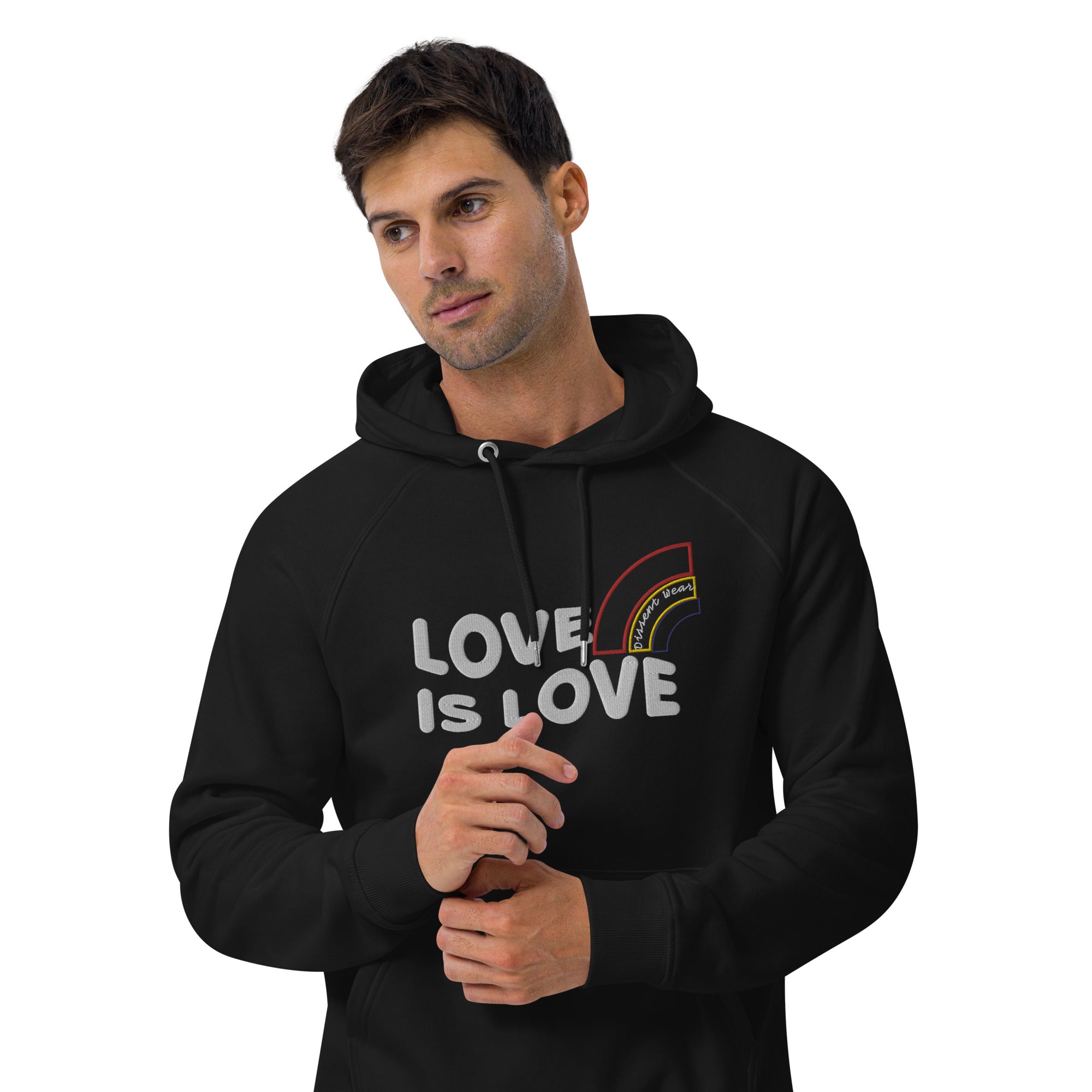 Embroidered LOVE IS LOVE - SHOW YOUR PRIDE HOODIE- multiple colors
