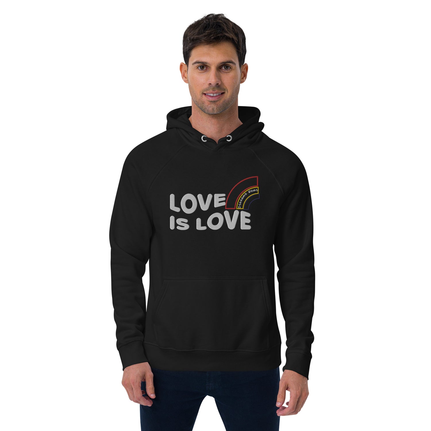 Embroidered LOVE IS LOVE - SHOW YOUR PRIDE HOODIE- multiple colors