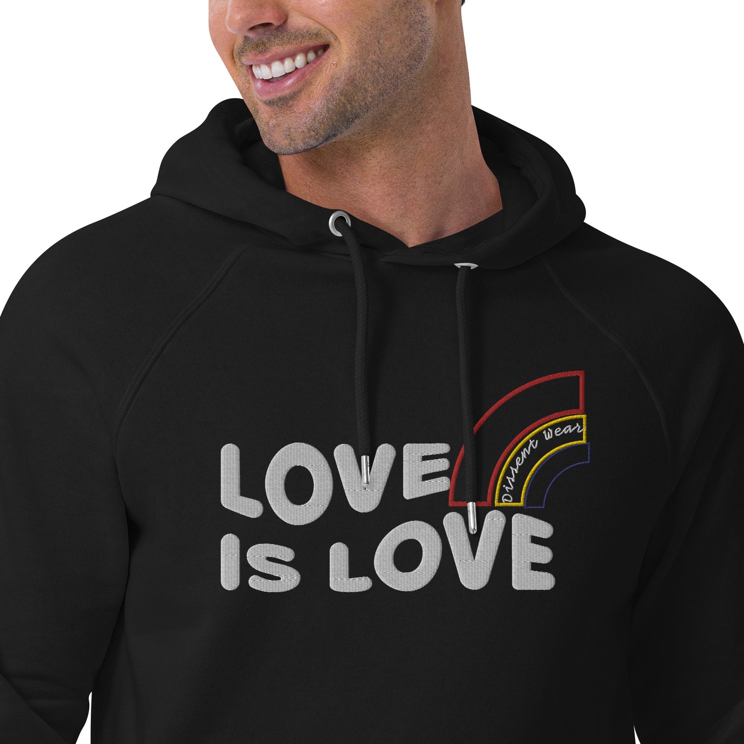 Embroidered LOVE IS LOVE - SHOW YOUR PRIDE HOODIE- multiple colors