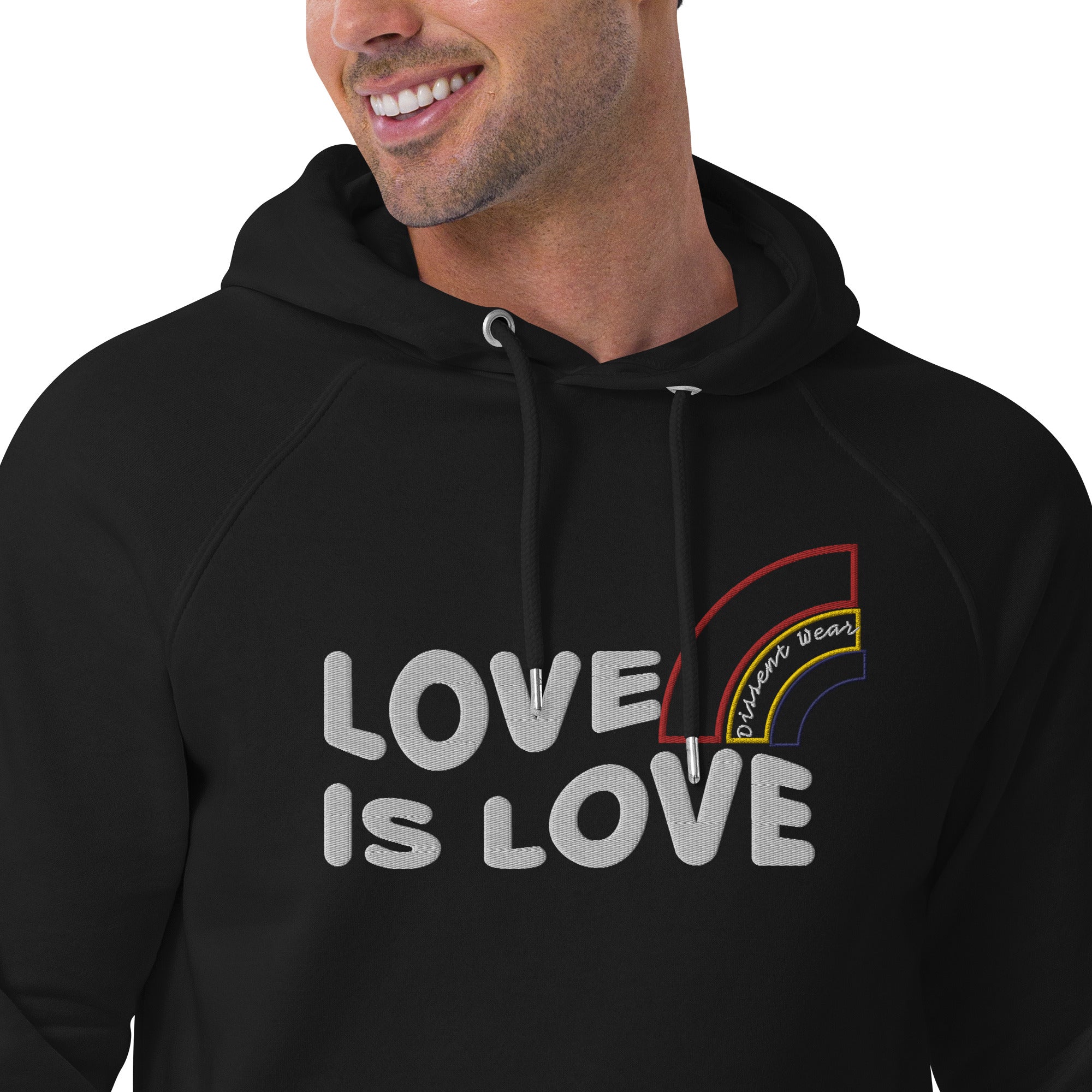 Embroidered LOVE IS LOVE - SHOW YOUR PRIDE HOODIE- multiple colors