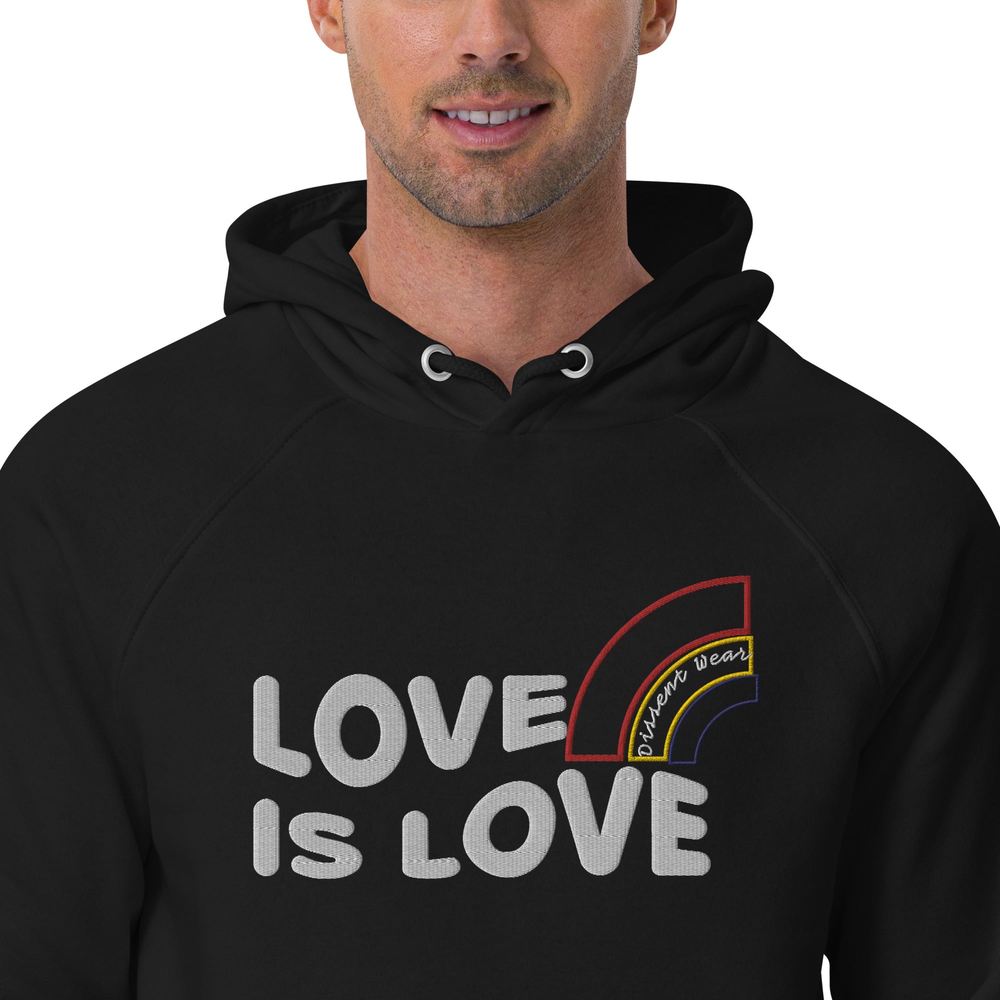 Embroidered LOVE IS LOVE - SHOW YOUR PRIDE HOODIE- multiple colors