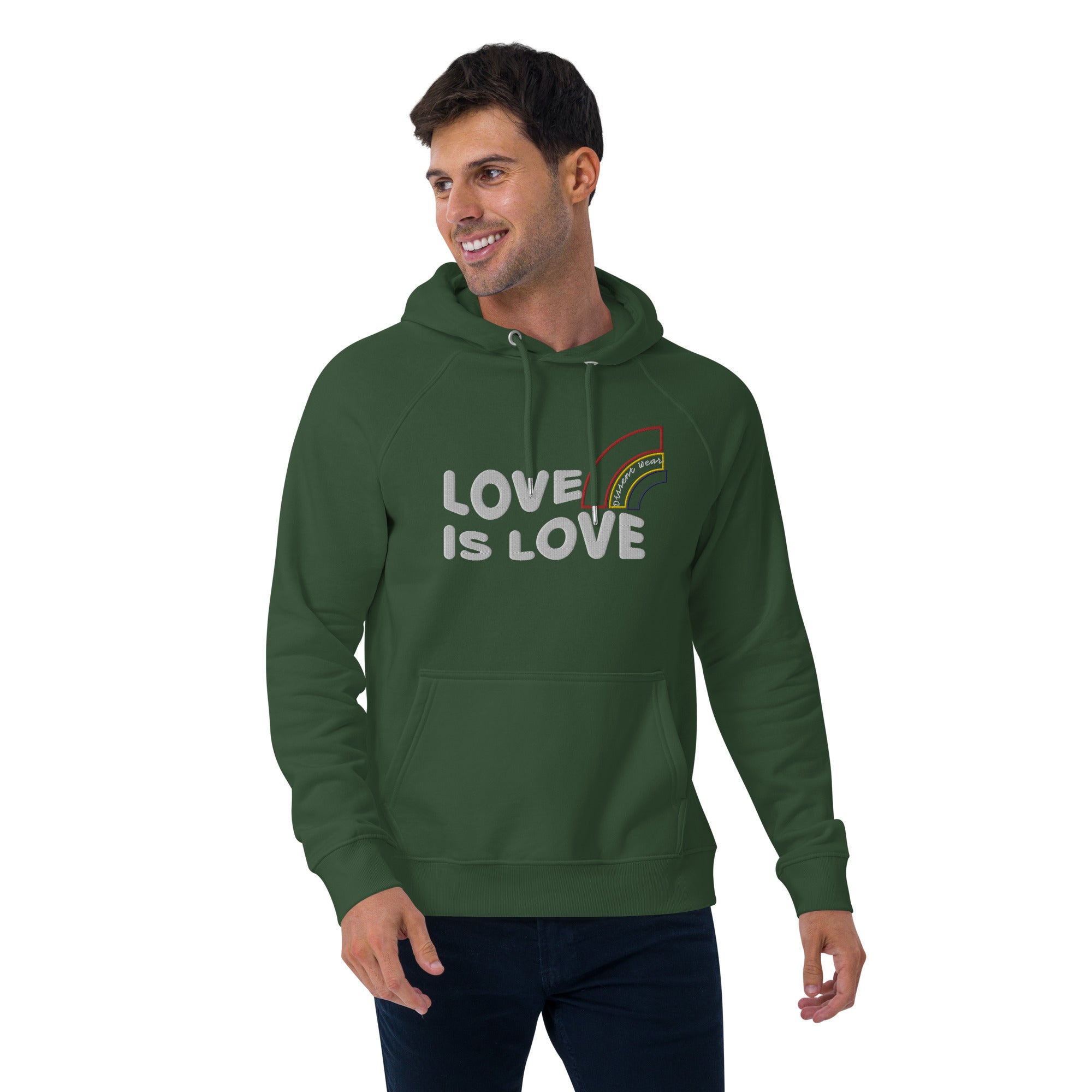 Embroidered LOVE IS LOVE - SHOW YOUR PRIDE HOODIE- multiple colors