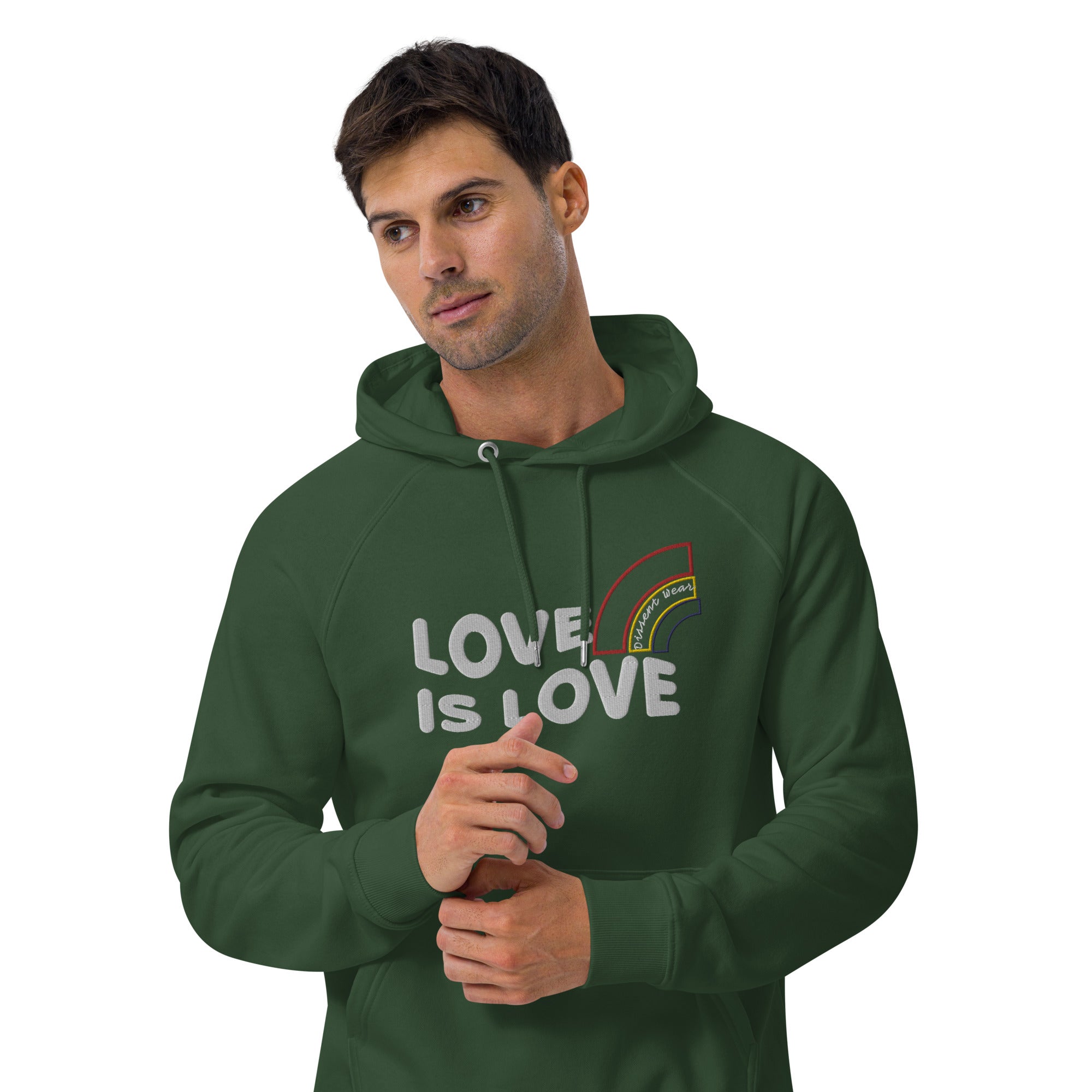 Embroidered LOVE IS LOVE - SHOW YOUR PRIDE HOODIE- multiple colors