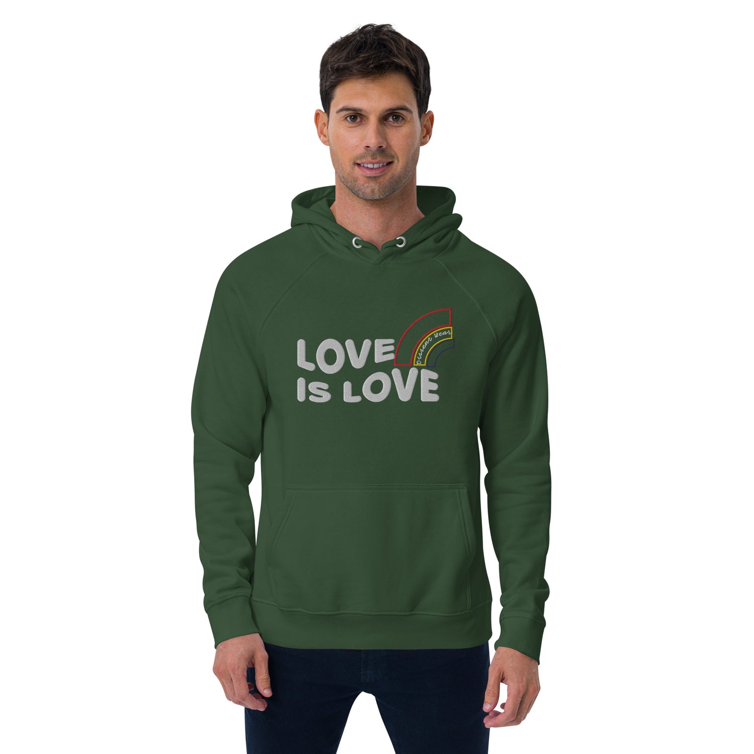 Embroidered LOVE IS LOVE - SHOW YOUR PRIDE HOODIE- multiple colors