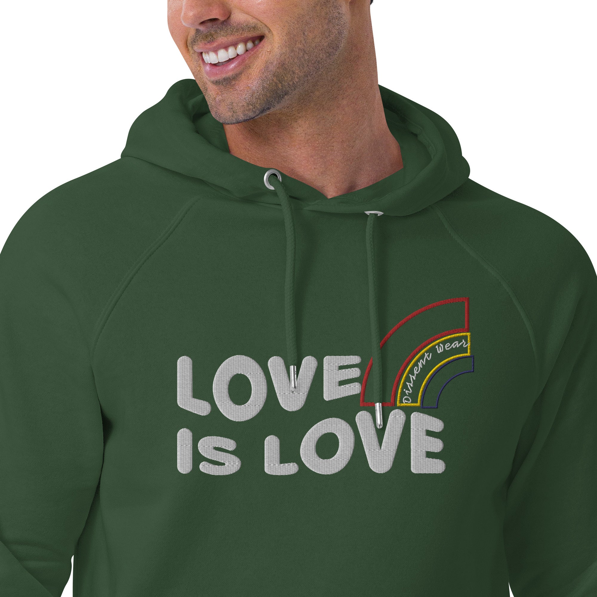 Embroidered LOVE IS LOVE - SHOW YOUR PRIDE HOODIE- multiple colors