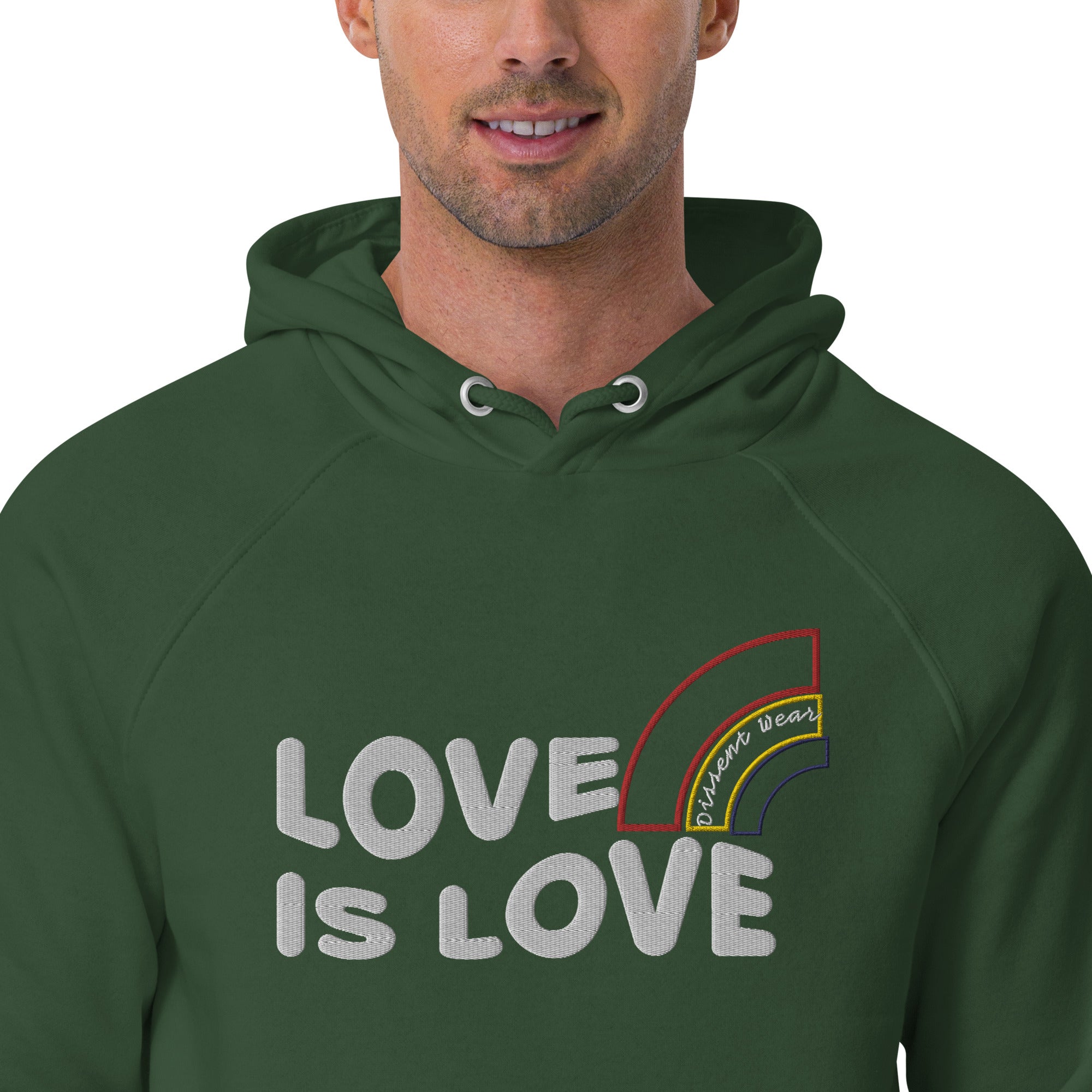Embroidered LOVE IS LOVE - SHOW YOUR PRIDE HOODIE- multiple colors