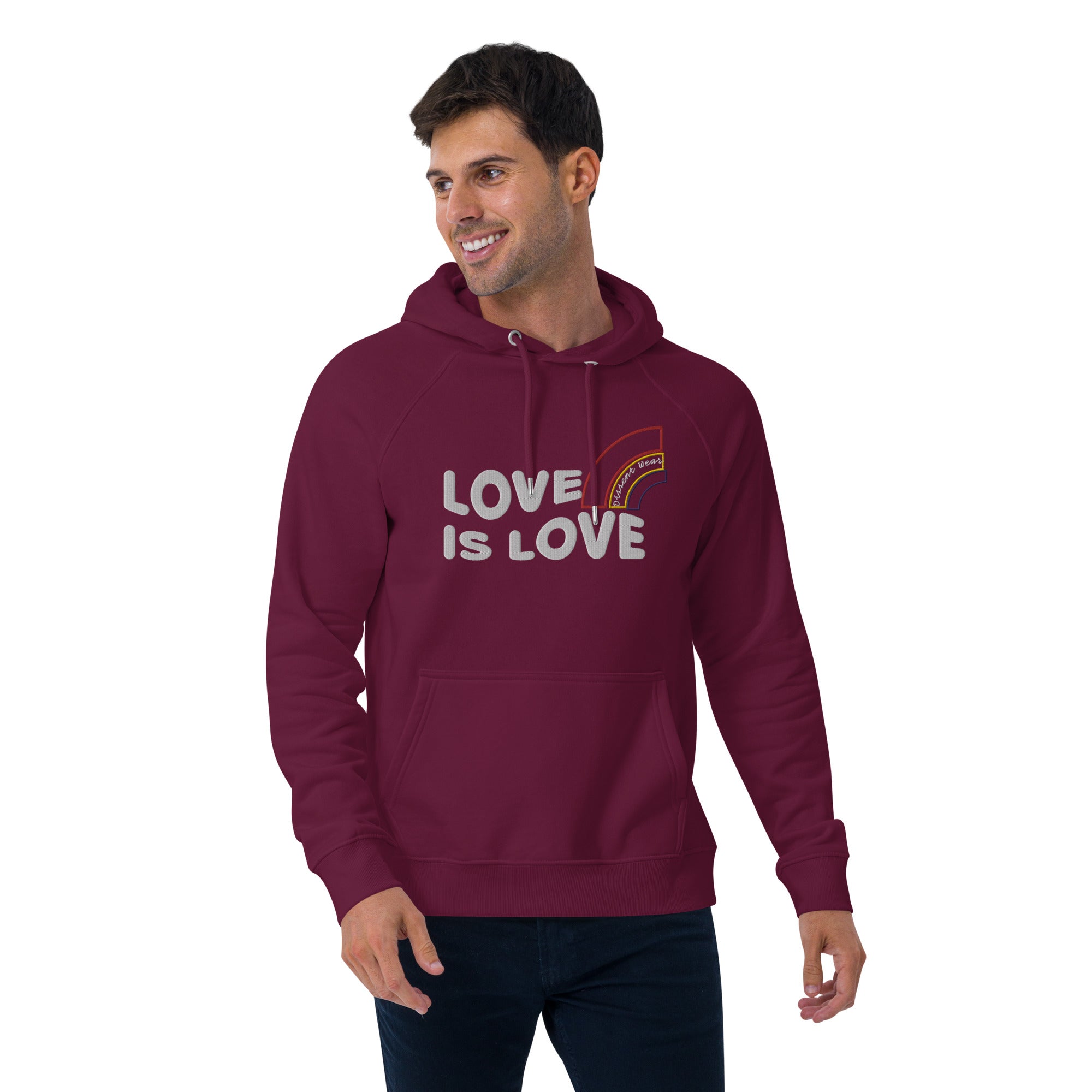 Embroidered LOVE IS LOVE - SHOW YOUR PRIDE HOODIE- multiple colors