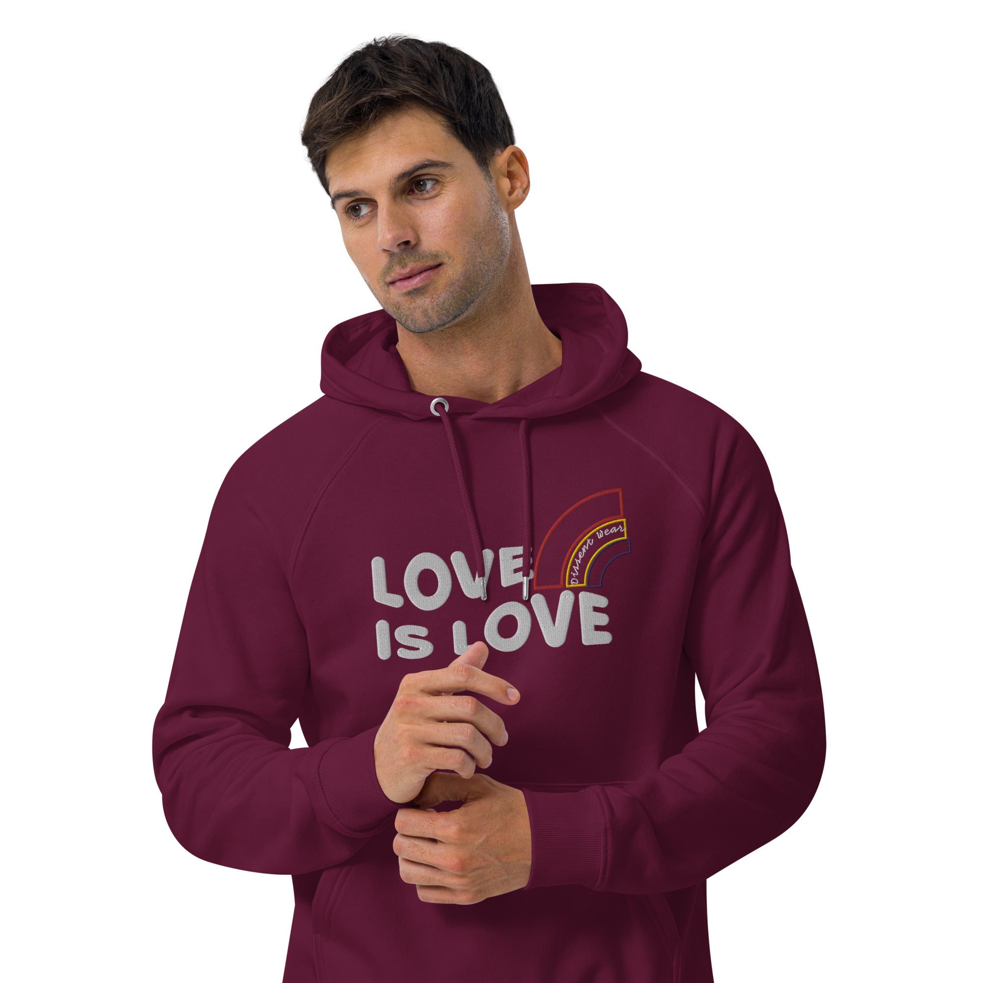 Embroidered LOVE IS LOVE - SHOW YOUR PRIDE HOODIE- multiple colors