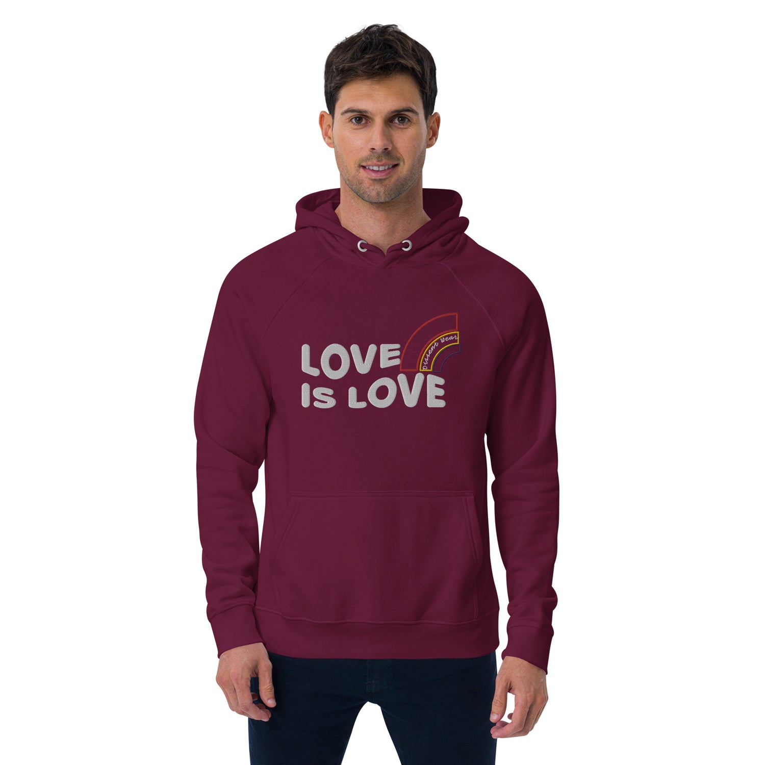 Embroidered LOVE IS LOVE - SHOW YOUR PRIDE HOODIE- multiple colors