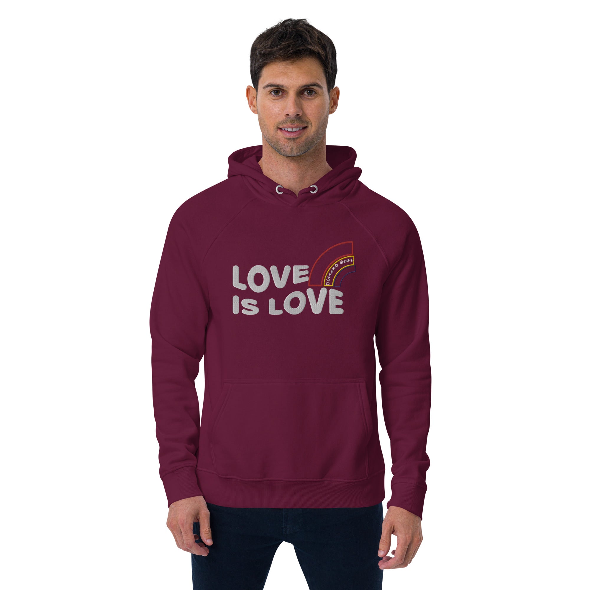 Embroidered LOVE IS LOVE - SHOW YOUR PRIDE HOODIE- multiple colors