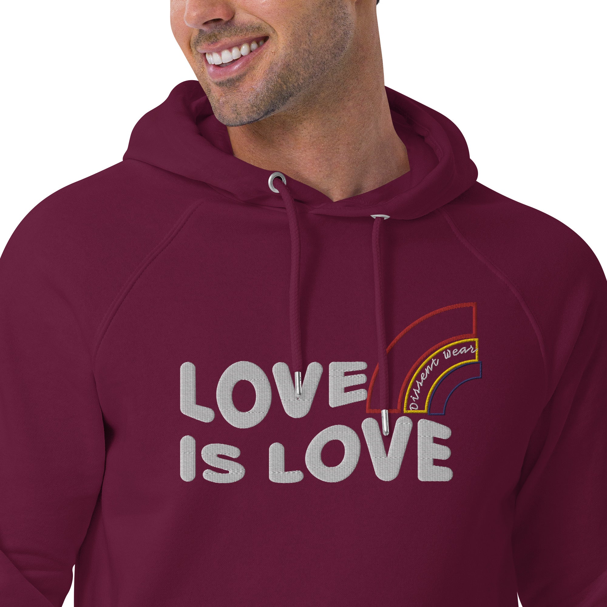 Embroidered LOVE IS LOVE - SHOW YOUR PRIDE HOODIE- multiple colors