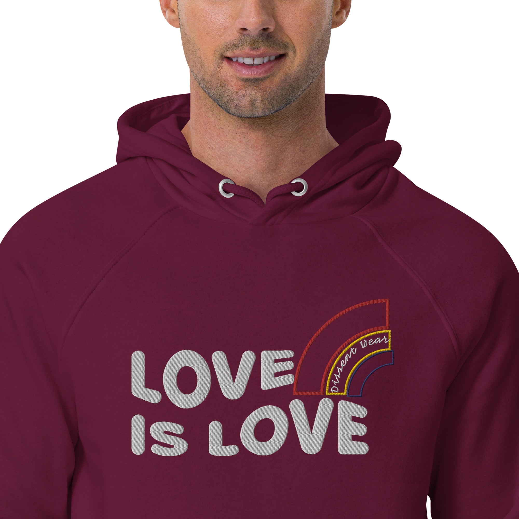 Embroidered LOVE IS LOVE - SHOW YOUR PRIDE HOODIE- multiple colors