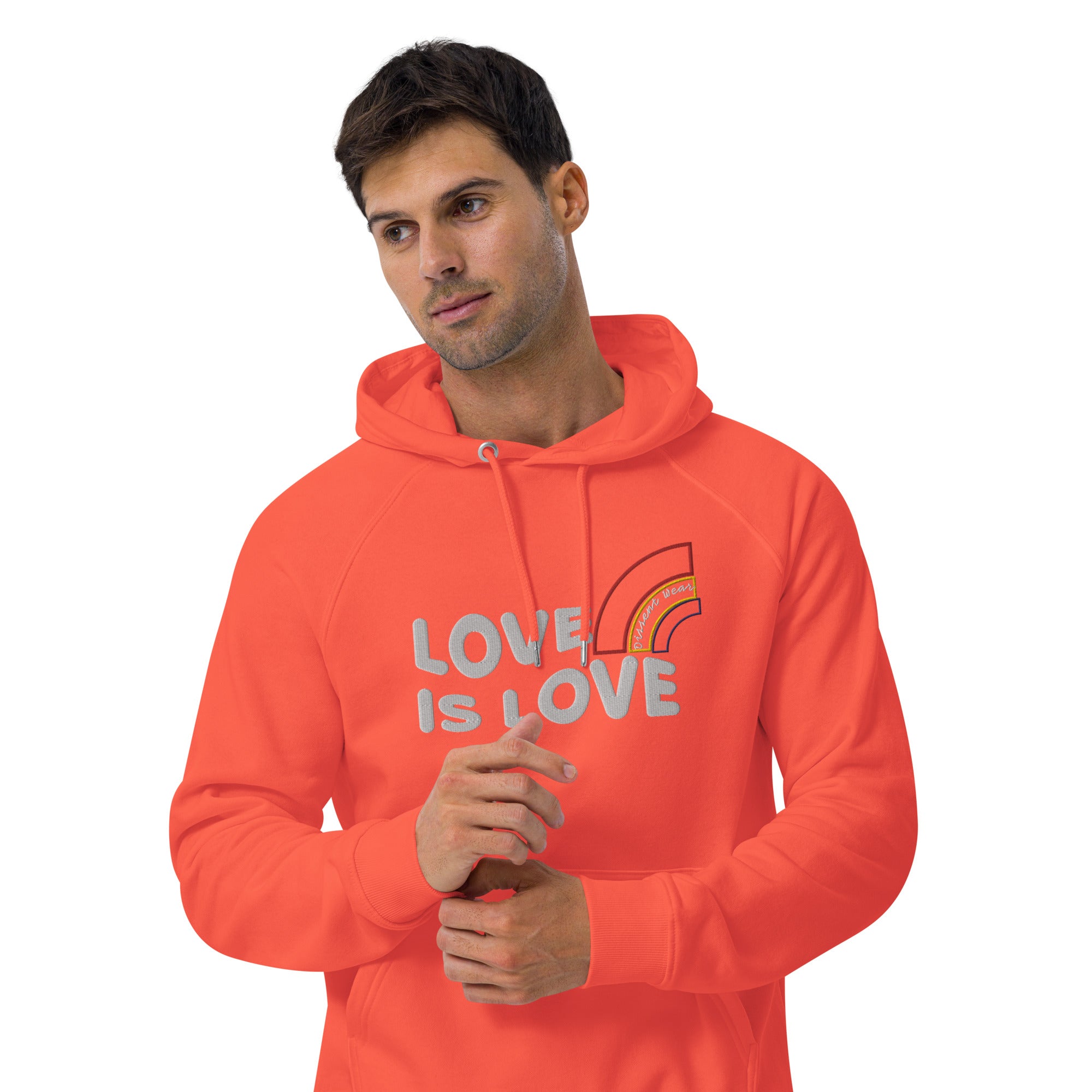 Embroidered LOVE IS LOVE - SHOW YOUR PRIDE HOODIE- multiple colors