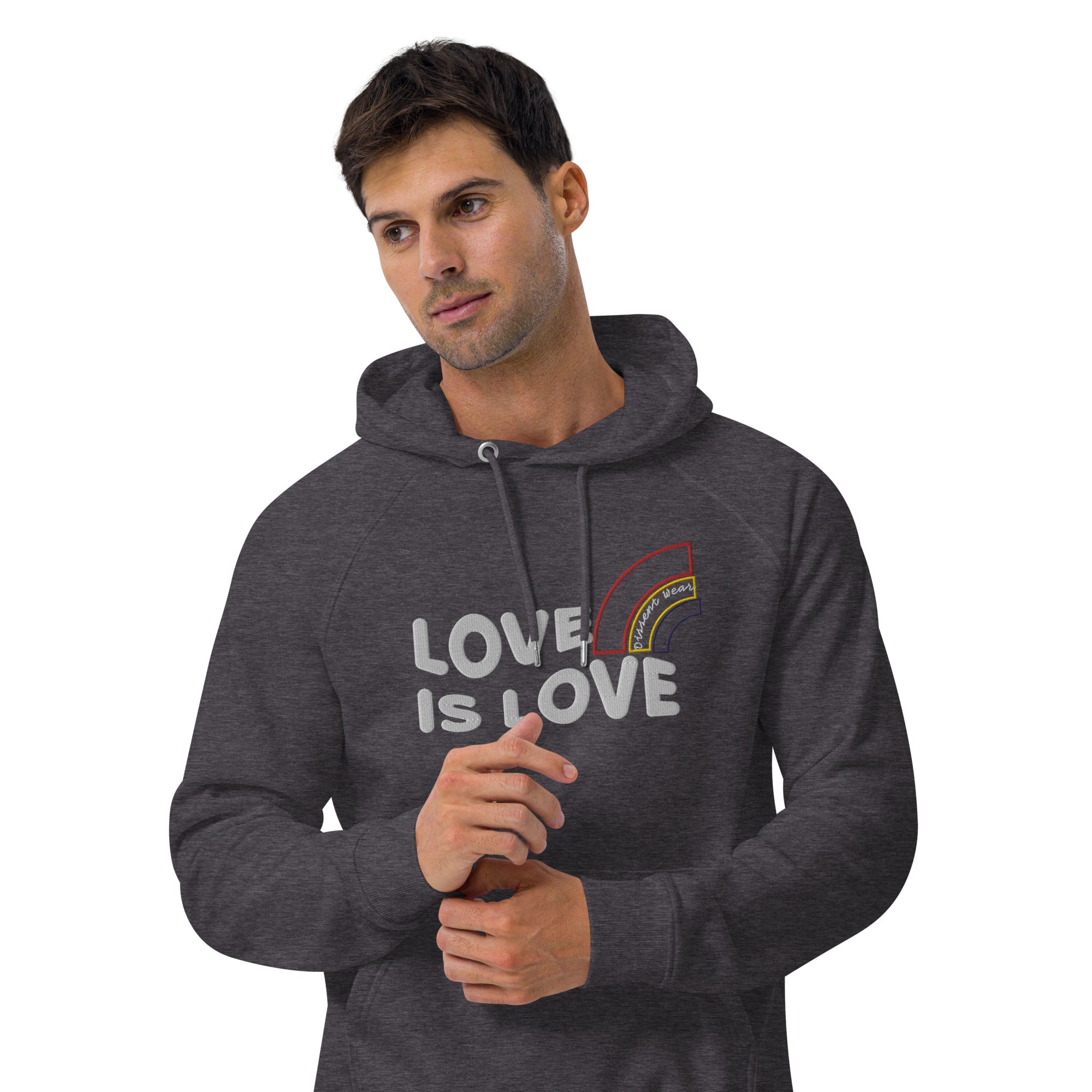 Embroidered LOVE IS LOVE - SHOW YOUR PRIDE HOODIE- multiple colors