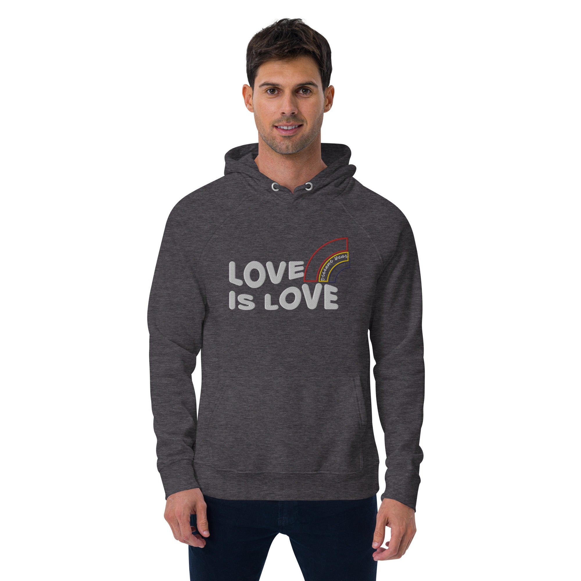 Embroidered LOVE IS LOVE - SHOW YOUR PRIDE HOODIE- multiple colors
