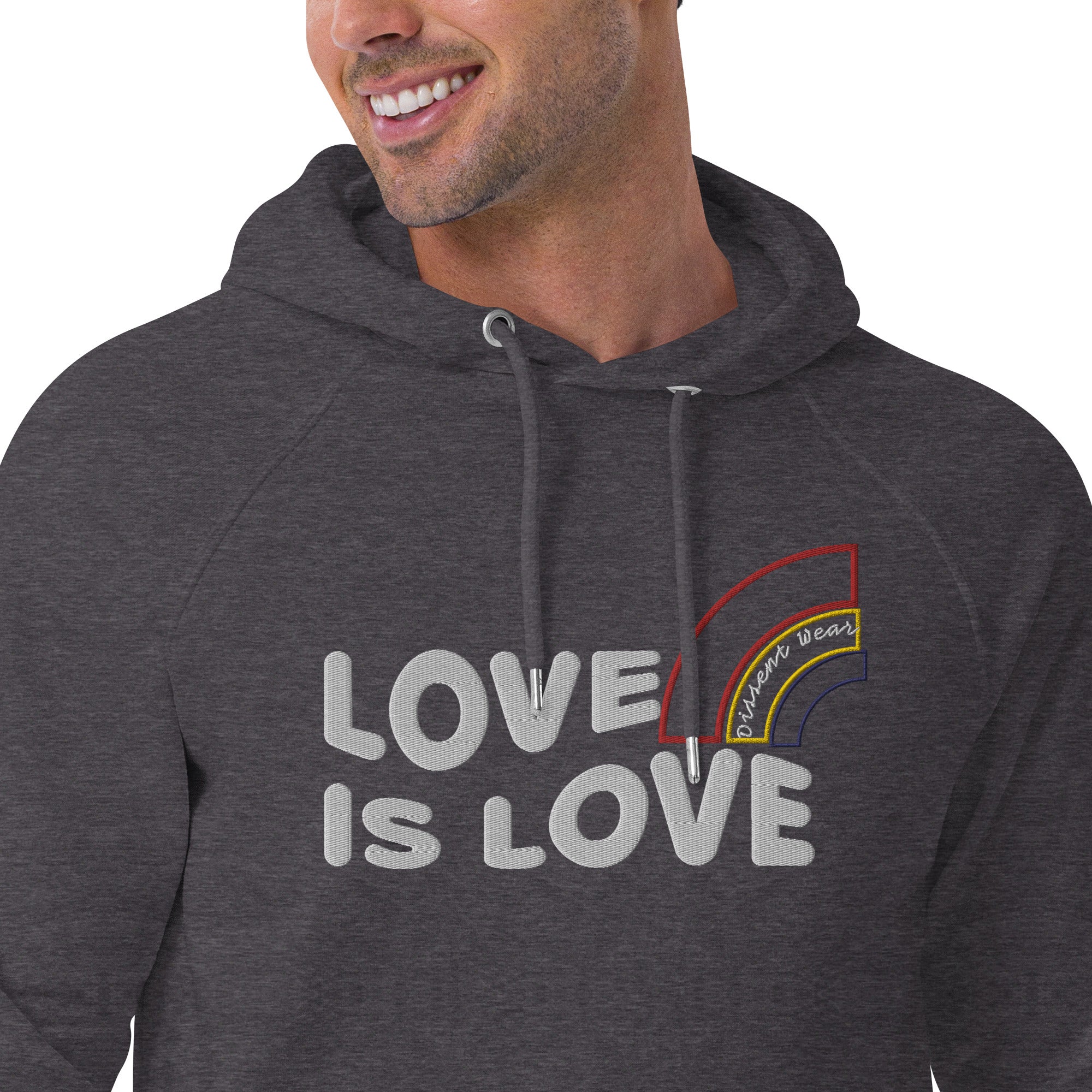 Embroidered LOVE IS LOVE - SHOW YOUR PRIDE HOODIE- multiple colors