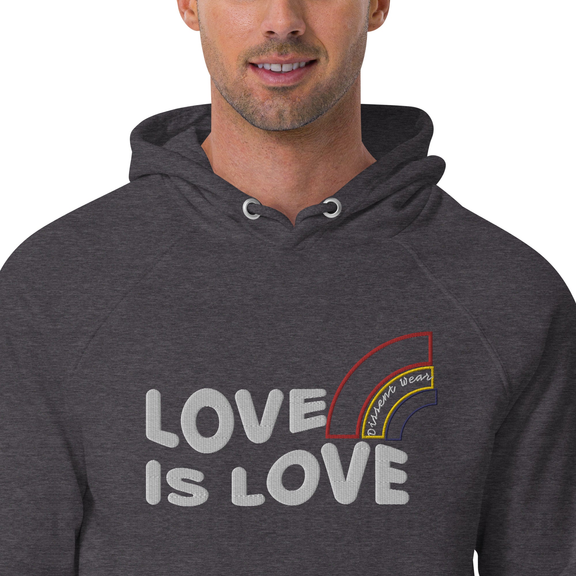 Embroidered LOVE IS LOVE - SHOW YOUR PRIDE HOODIE- multiple colors