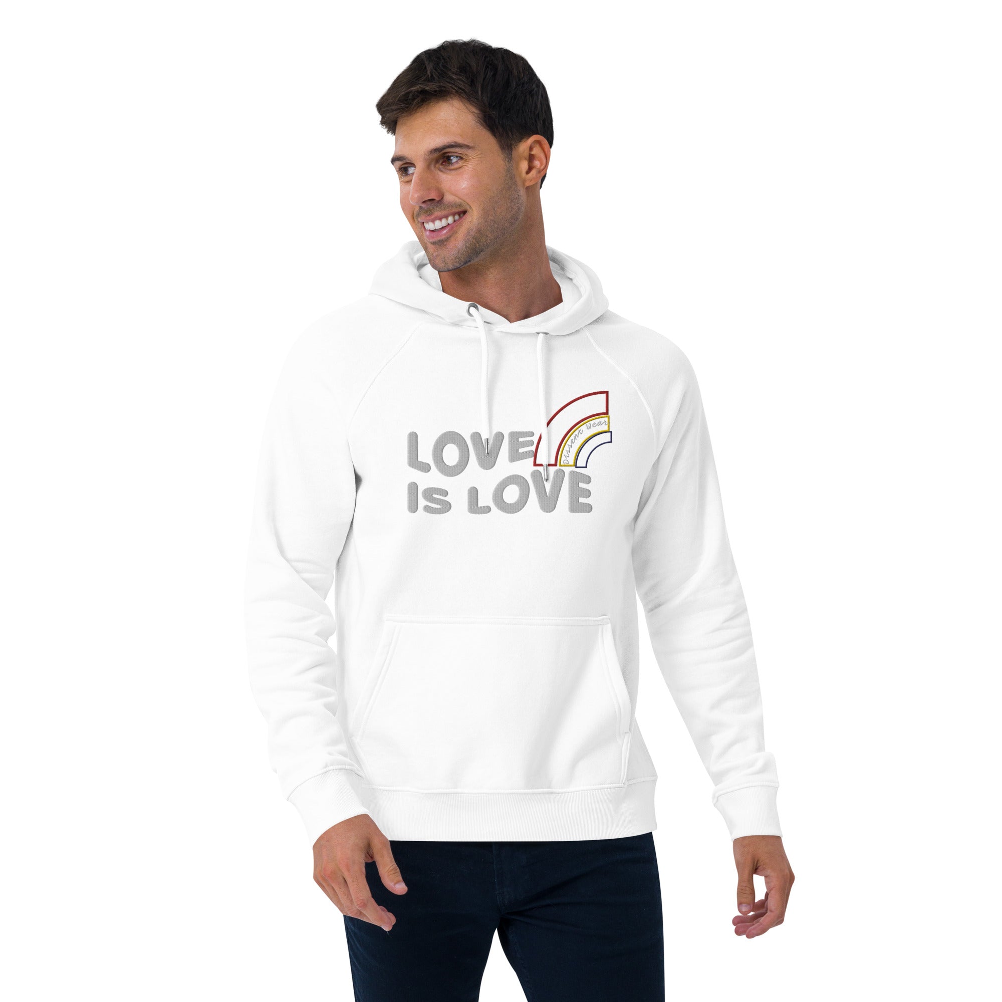Embroidered LOVE IS LOVE - SHOW YOUR PRIDE HOODIE- multiple colors