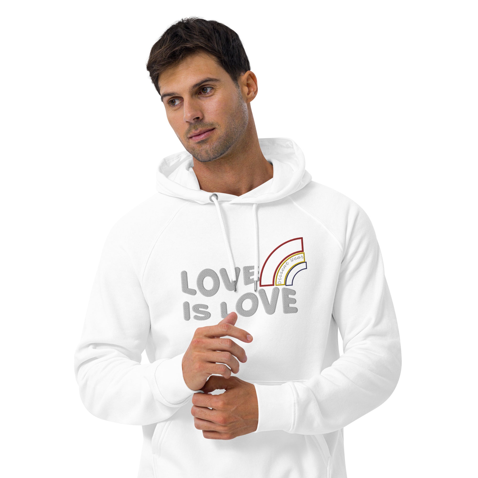 Embroidered LOVE IS LOVE - SHOW YOUR PRIDE HOODIE- multiple colors